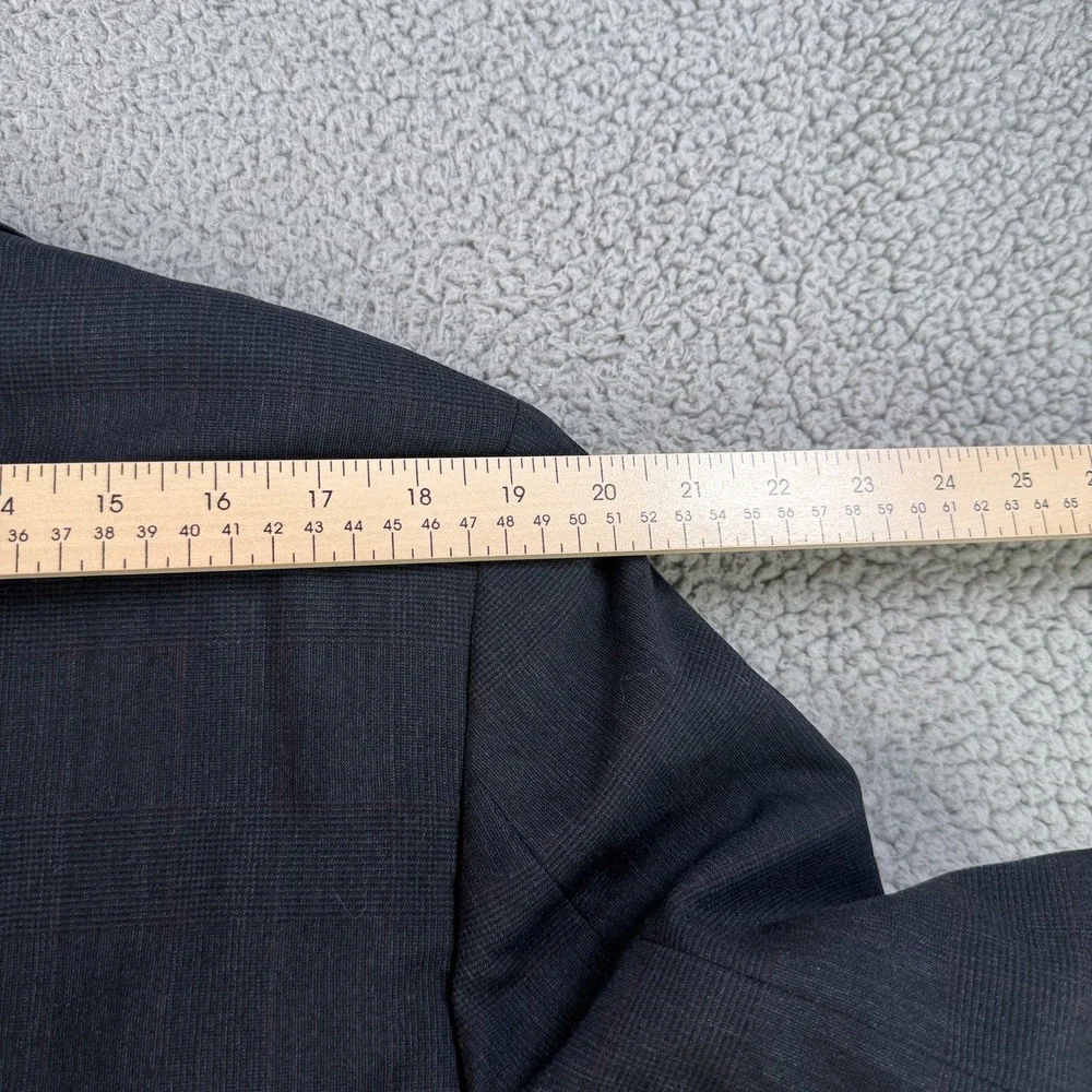 Oxxford Clothes Sport Coat Mens 42 T Gray Plaid Super 100s Wool Blazer